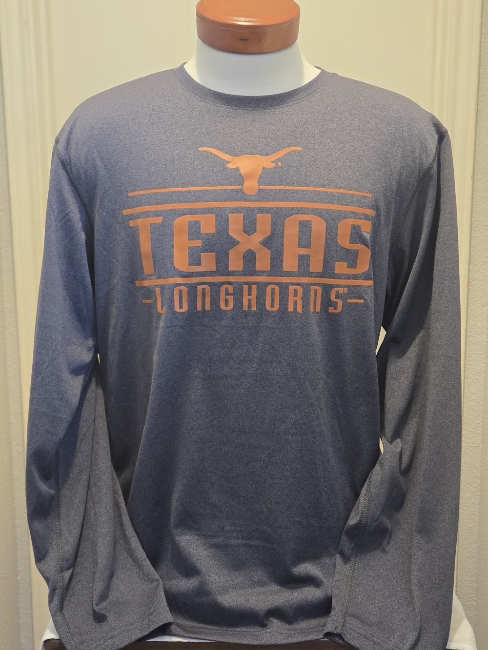 Texas Longhorns,Charcoal Grey Long-Sleeve Performance Tee, L
